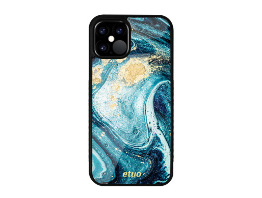 Handyhülle Glossy Case - Gold Abstract - Türkisfarbener Marmor