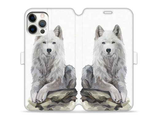 Handyhülle Wallet Book Design - Wilde Tiere Muster - Aquarell-Wolf